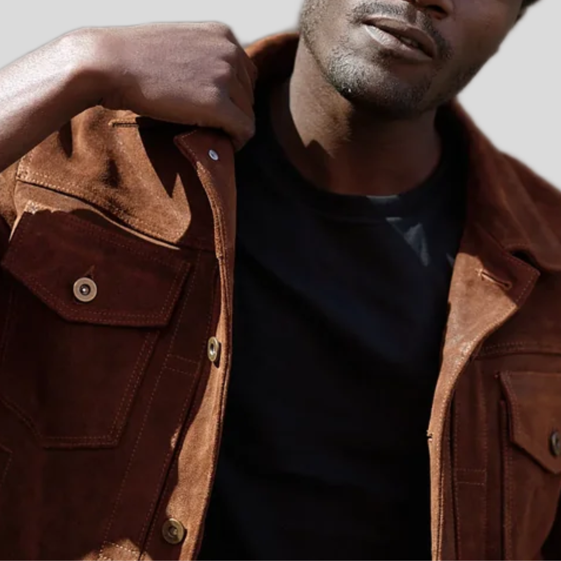 Men's Waxed Leather Workwear Jacket - Brown