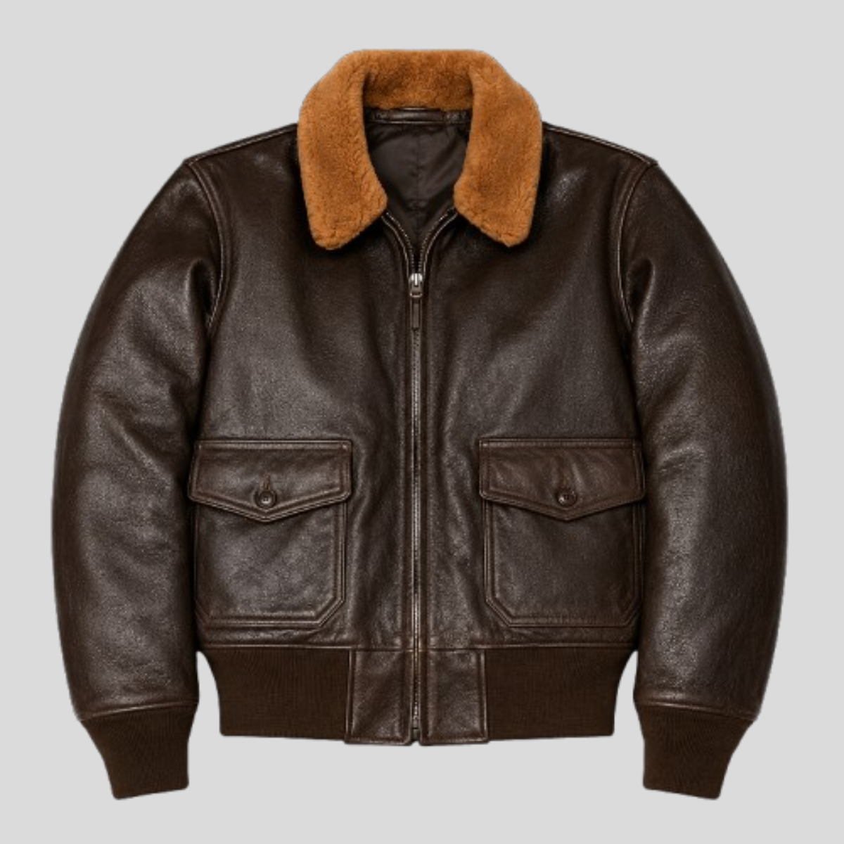 Men's Vintage Aviator Sheepskin Leather Flight Bomber Jacket