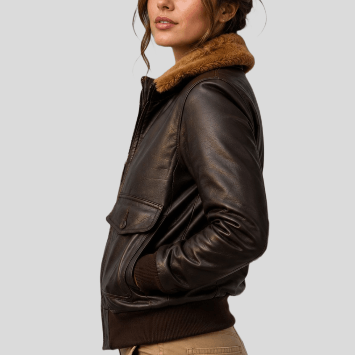 Women's Classic Aviator Leather Jacket