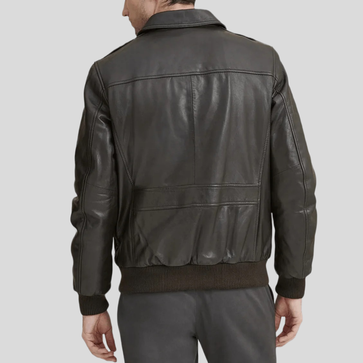 Men's Classic Sheepskin Leather Bomber Jacket