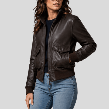 Women's Classic Aviator Leather Jacket