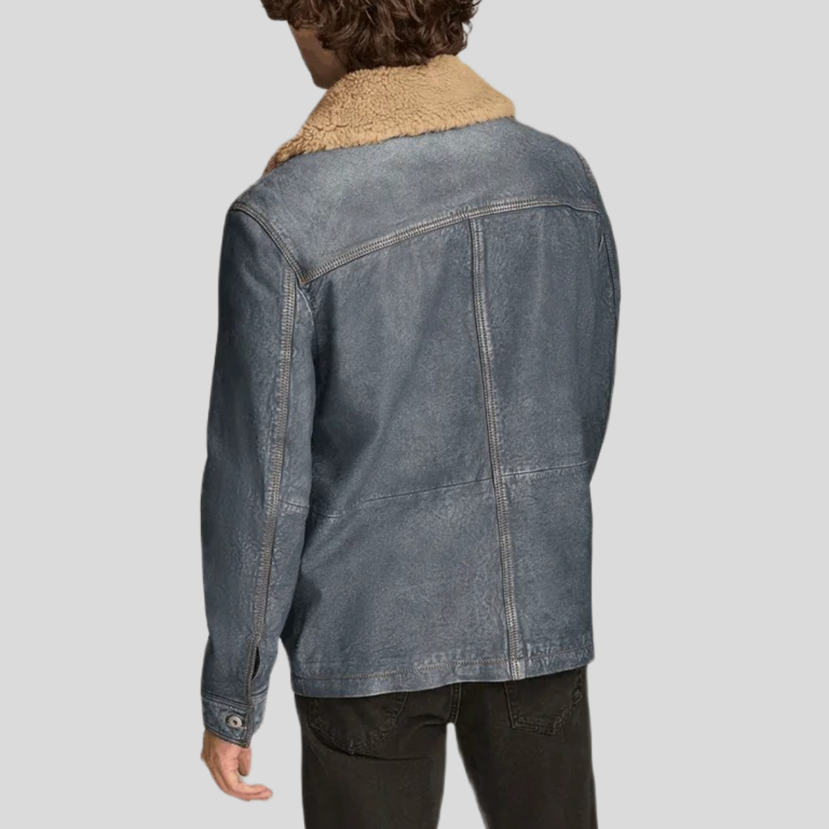 Men's Classic Leather Utility Jacket