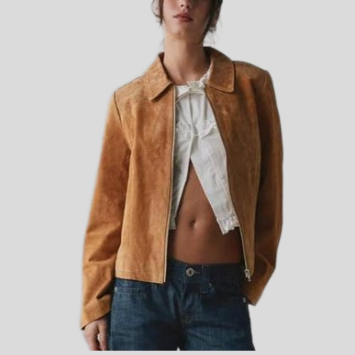 Women's Vintage 70s Tan Brown Suede Leather Western Jacket
