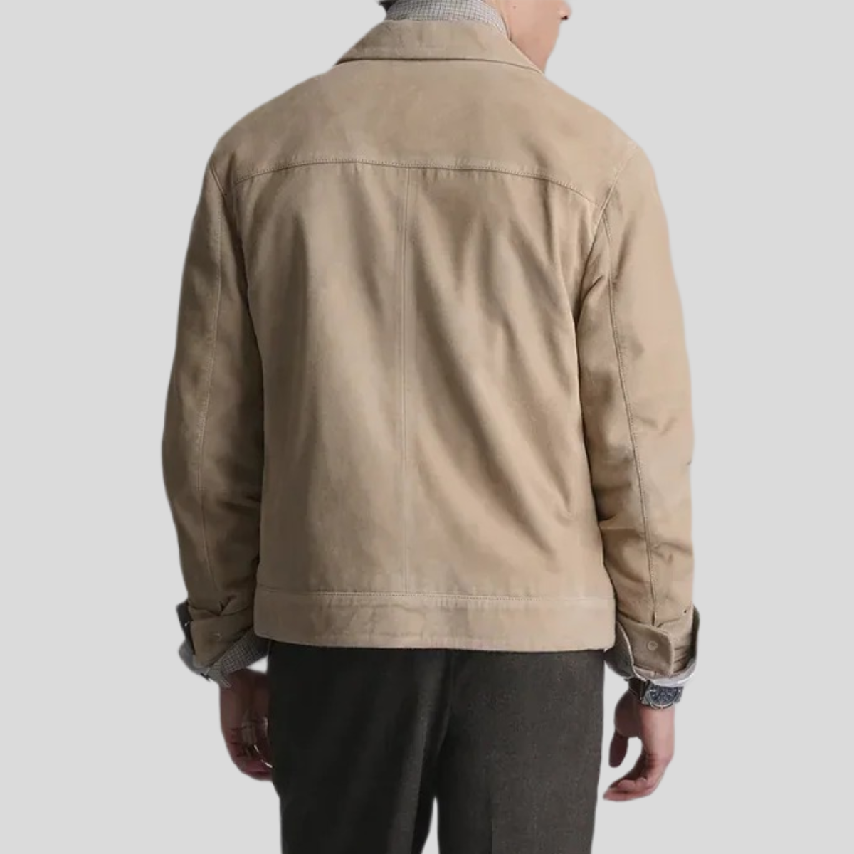 Men's Wren Lightweight Leather Snap Front Shirt Jacket