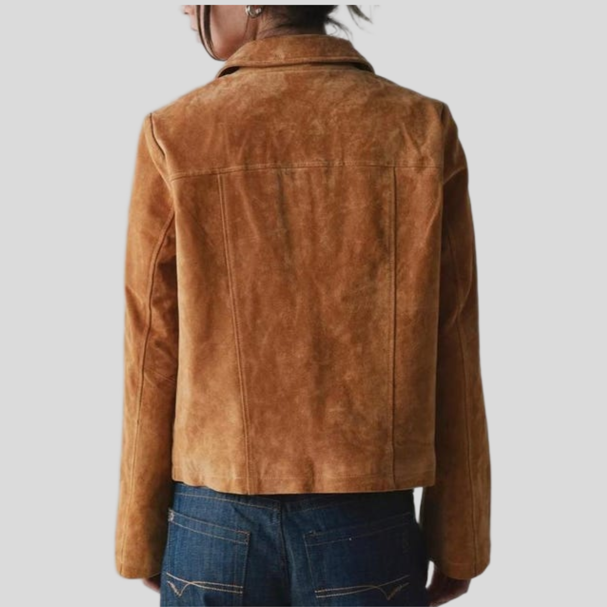 Women's Vintage 70s Tan Brown Suede Leather Western Jacket