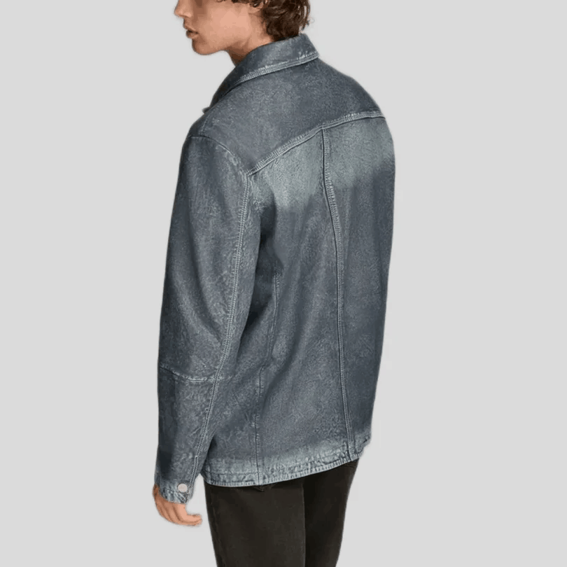Men's Classic Leather Shirt Jacket