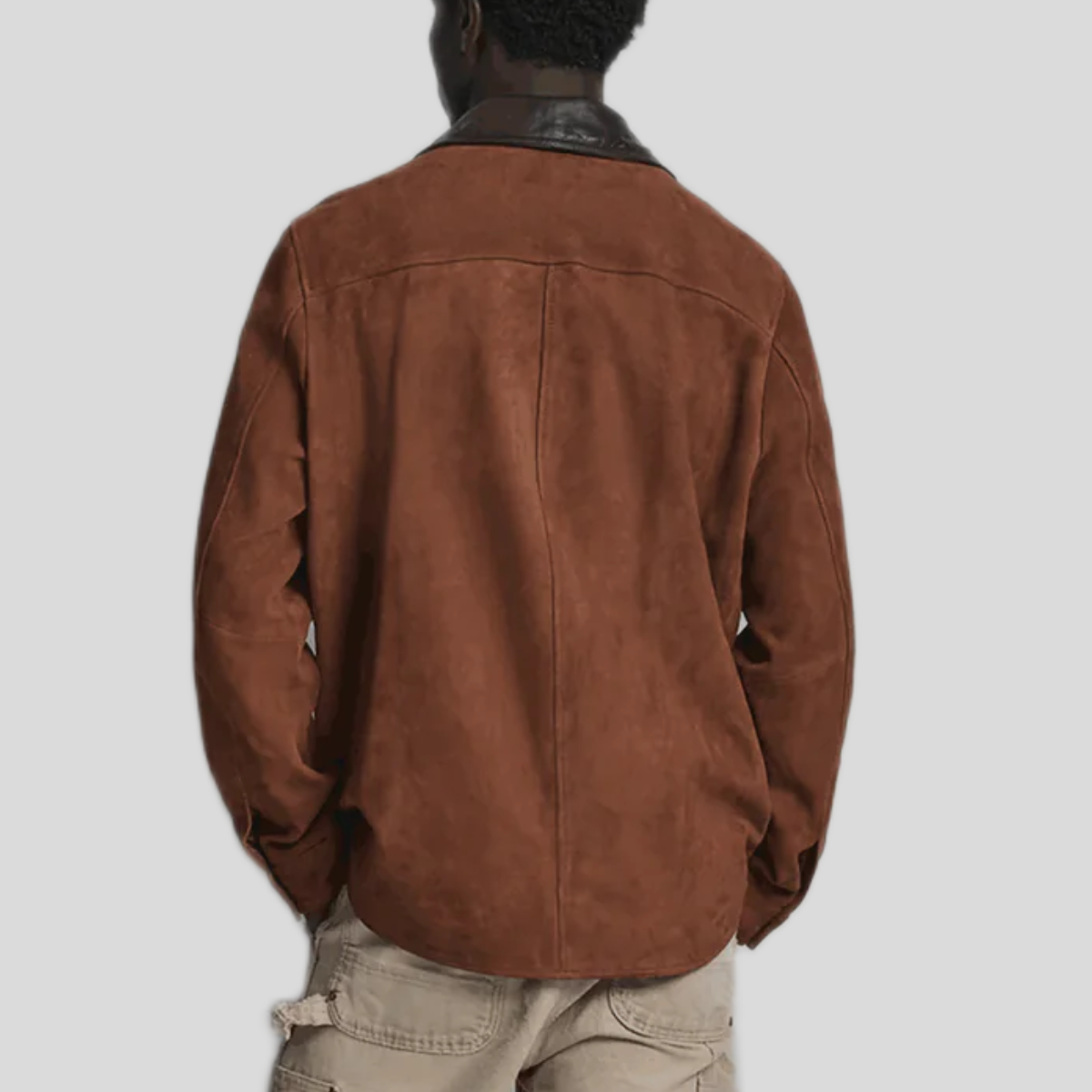 Men's Vintage Suede Leather Shirt Jacket