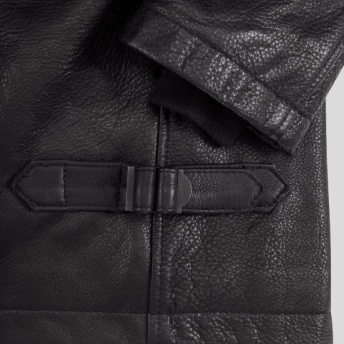Men's Naval Short sheepskin Leather Peacoat