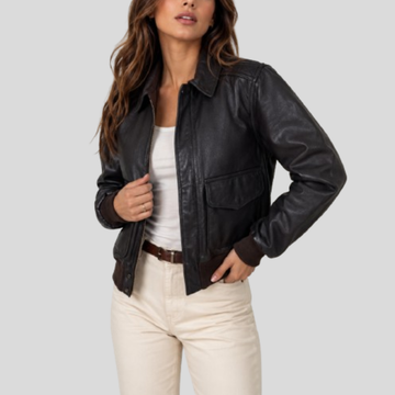 Women's Classic Sheepskin Leather Flight Jacket