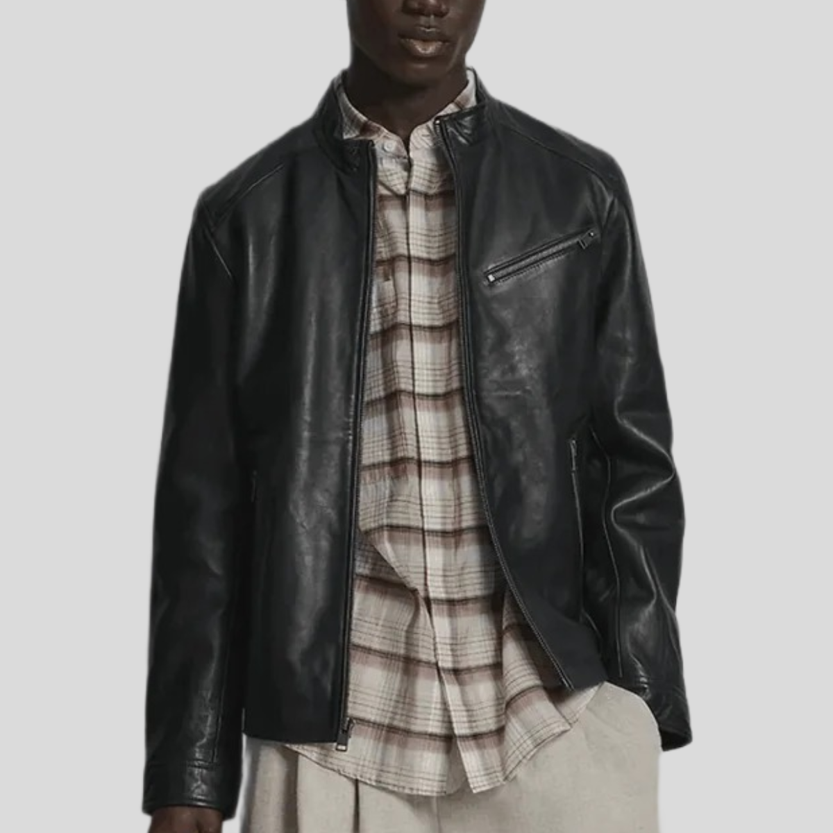 Men's Classic Leather Racer Jacket