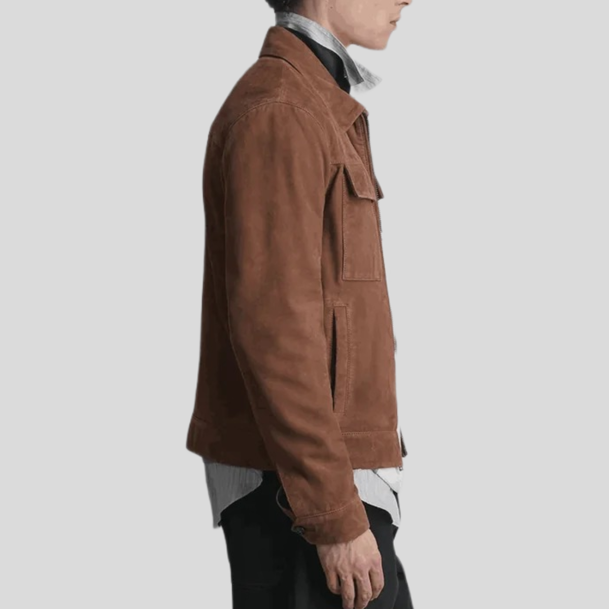 Men's Banks Suede Zip Shirt Jacket
