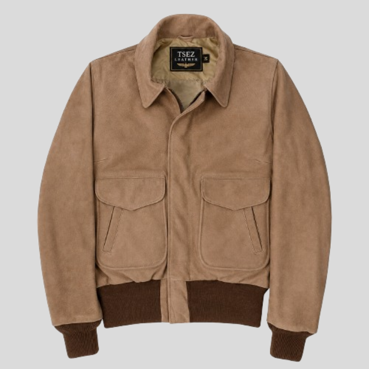 Women's Vintage Suede Sheepskin Leather Bomber Jacket