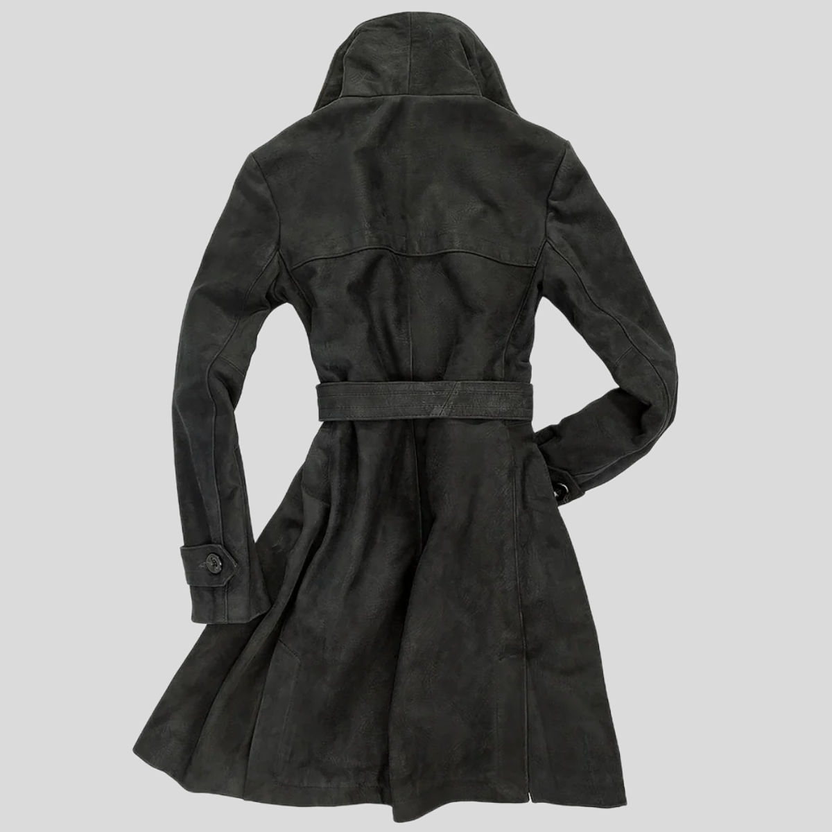 Women's Suede Sheepskin Leather Trench Coat