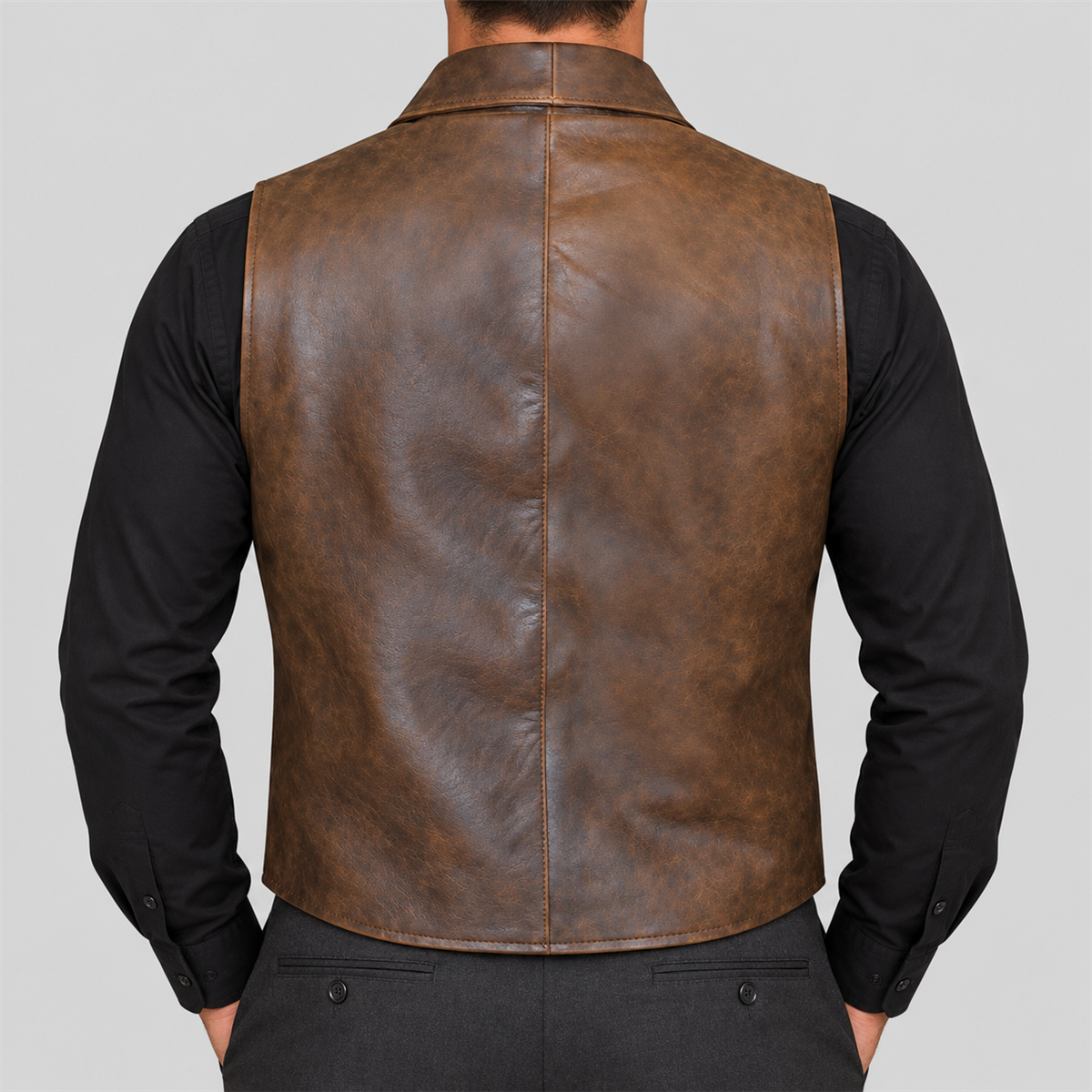 Men's Cullen Halloween Distressed Brown Western Vest