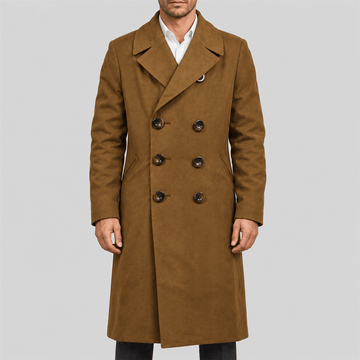 Men's 10th Doctor Who Halloween Brown Double-Breasted Long Coat
