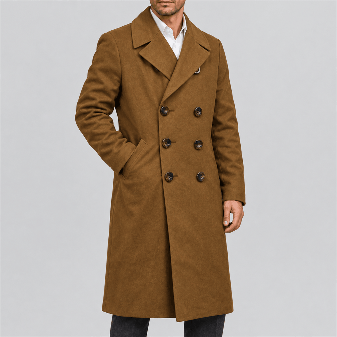 Men's 10th Doctor Who Halloween Brown Double-Breasted Long Coat