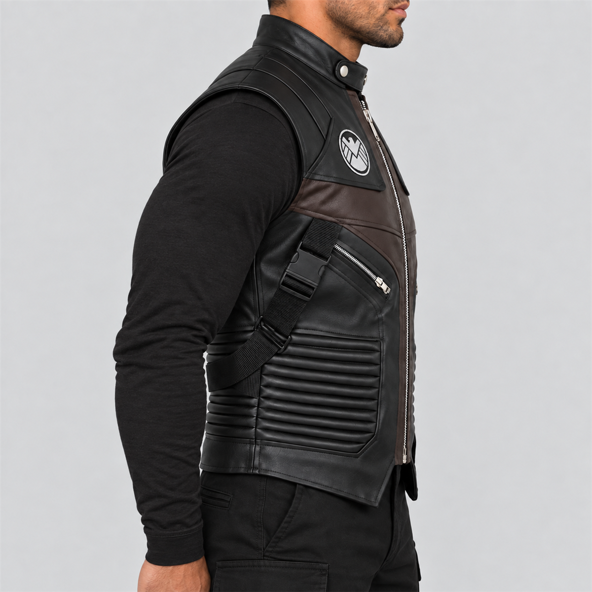 Men's Hawkeye Inspired Halloween Black and Brown Tactical Vest