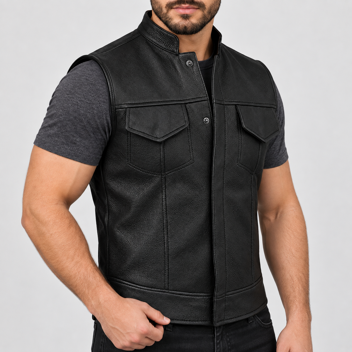 Men's South Side Serpents Halloween Black Leather Vest