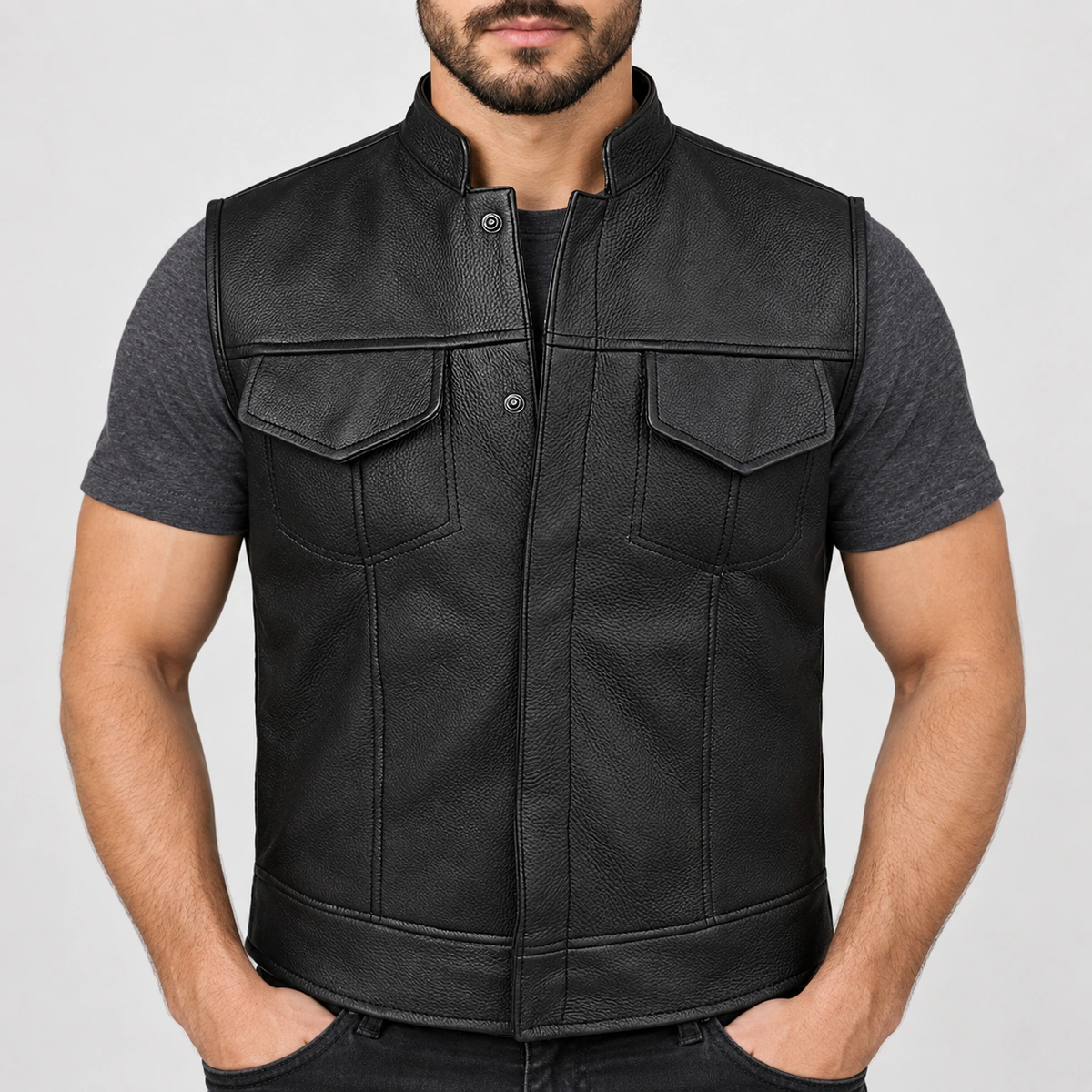Men's South Side Serpents Halloween Black Leather Vest