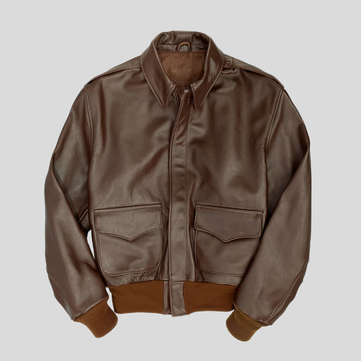 Men's Vintage Cowhide Leather Flight Bomber Jacket
